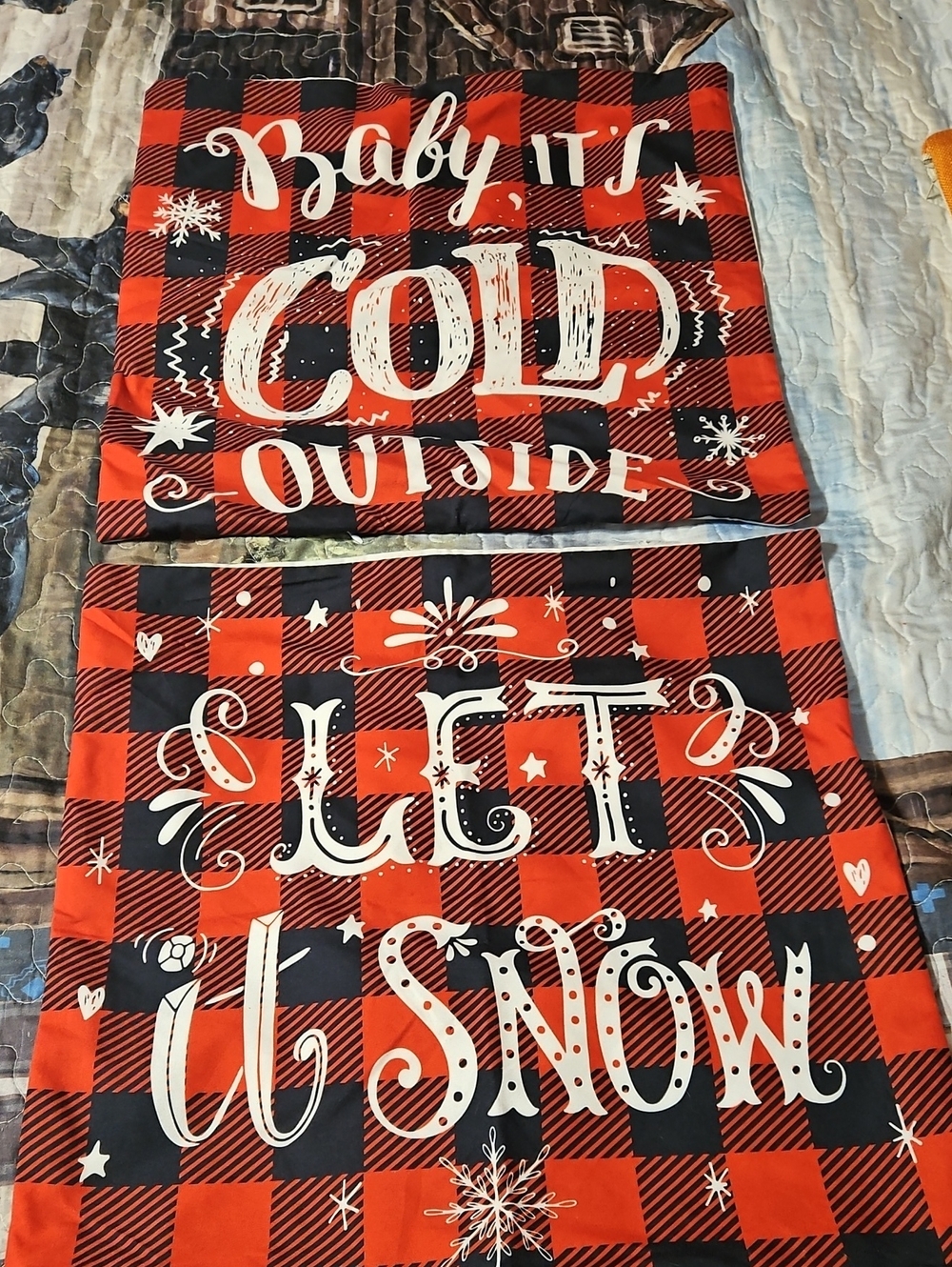 Pair Of Christmas Pillow Covers